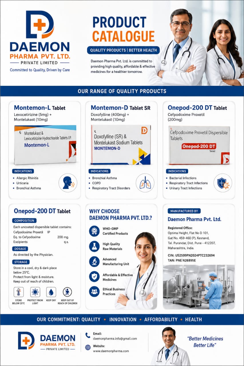 Daemon Pharma Product Catalogue